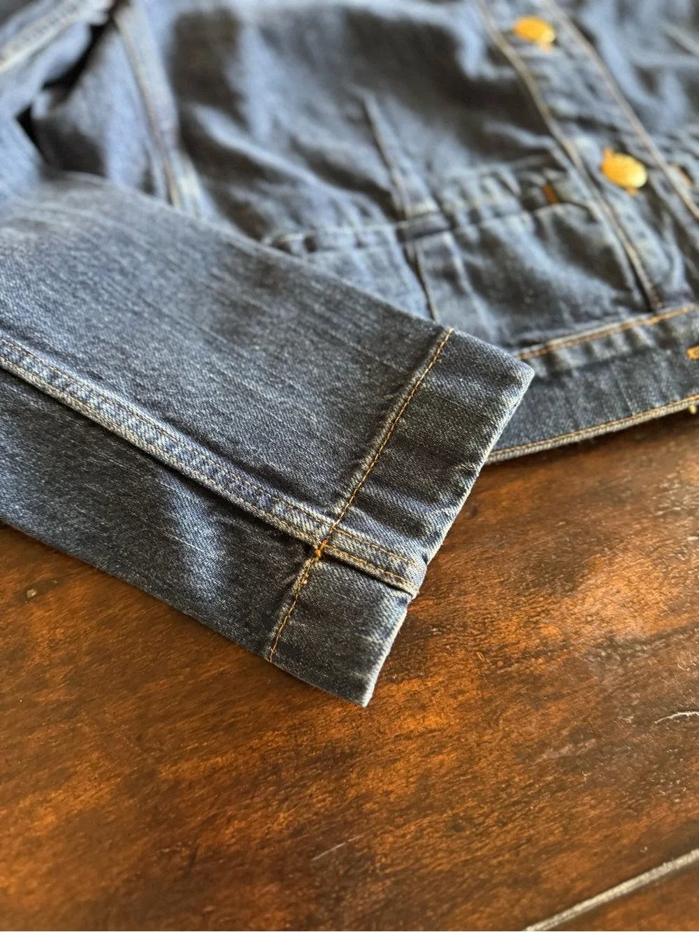 J. Crew Louisa Dark Blue Denim Jacket with Gold Buttons
